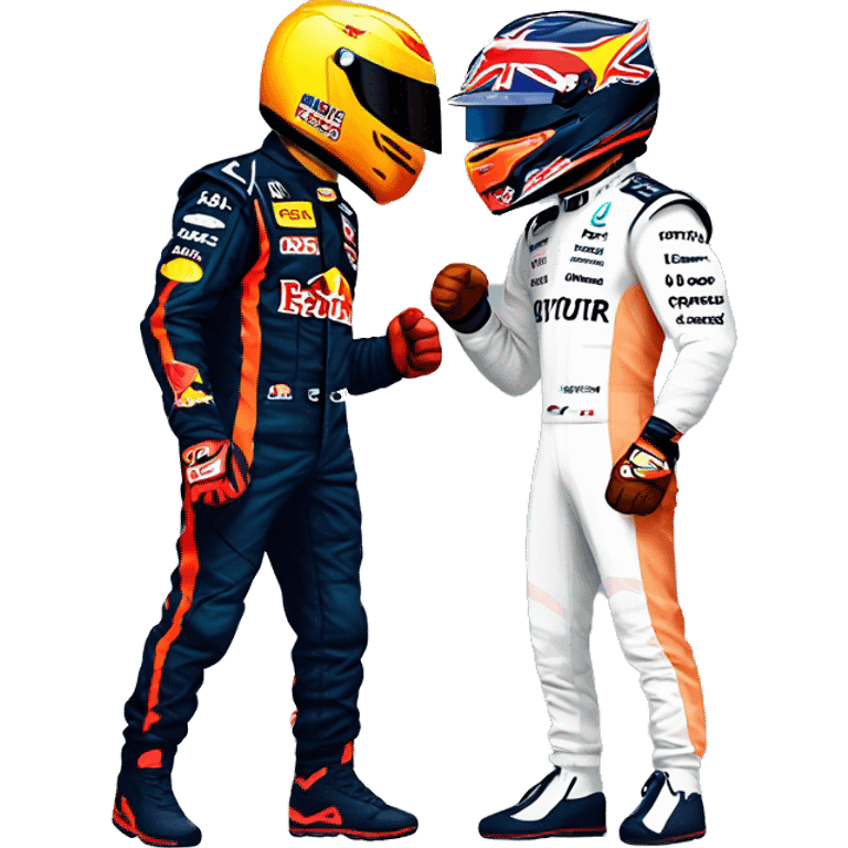 Max verstappen and lewis Hamilton fighting emoji