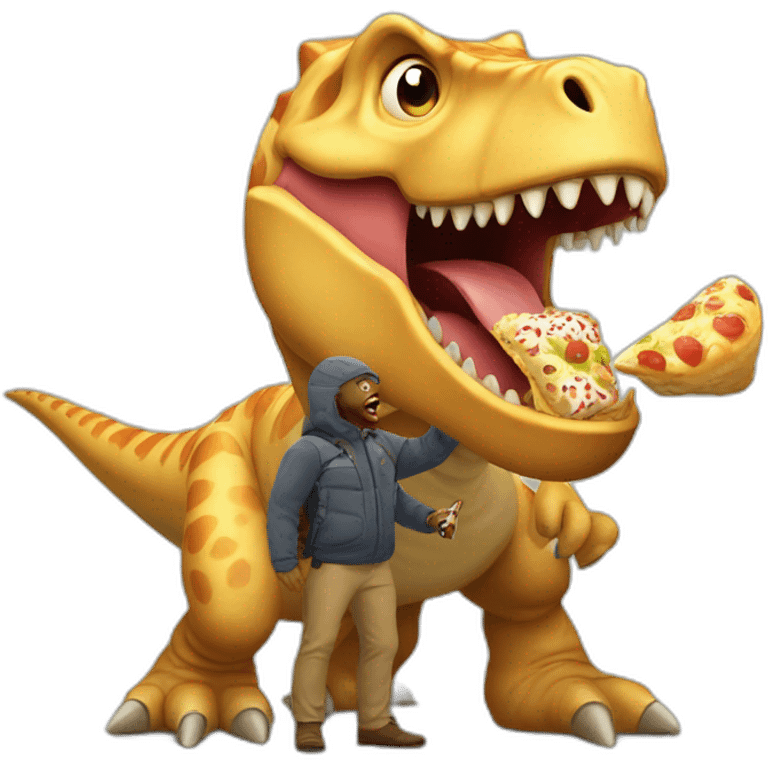 crazy man eating perogis on a dinosaur emoji