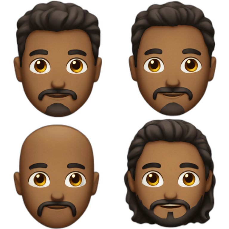 brown guy with beard and brown guy with mustache emoji