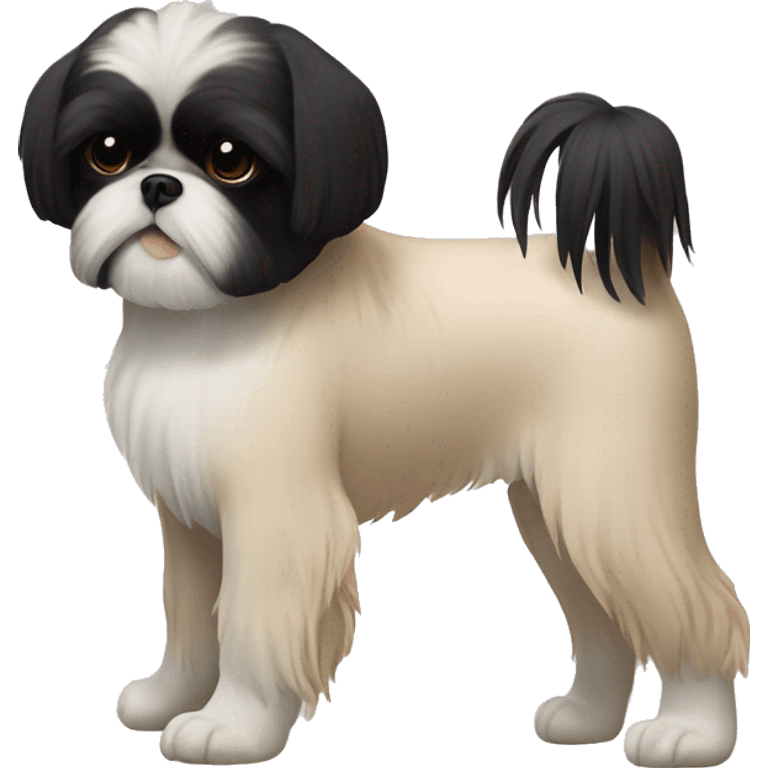 black Shih-Tzu cream chest and feet emoji