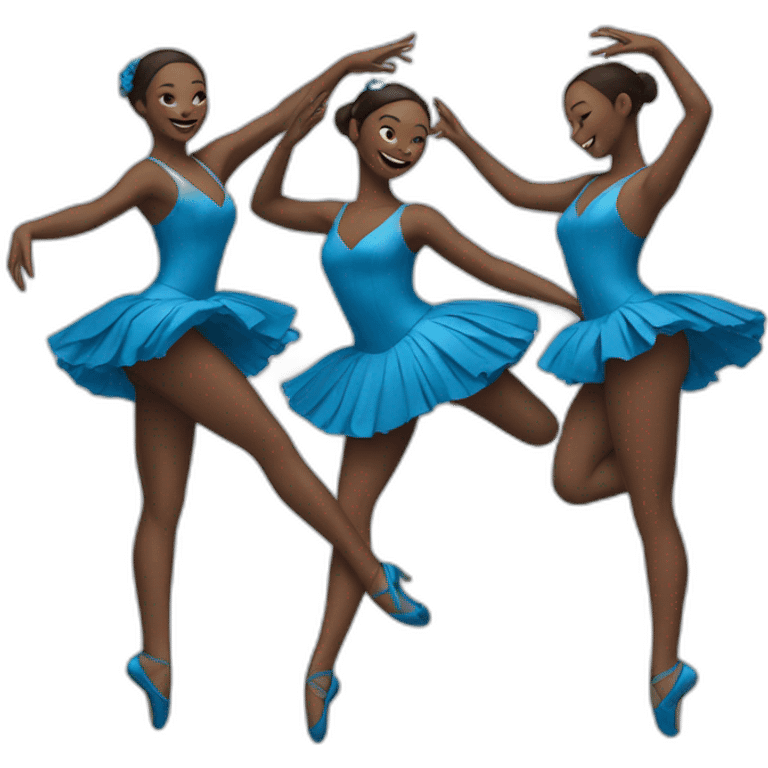 two dancers in blue dresses emoji