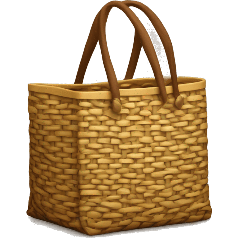 Woven brown beach bag emoji