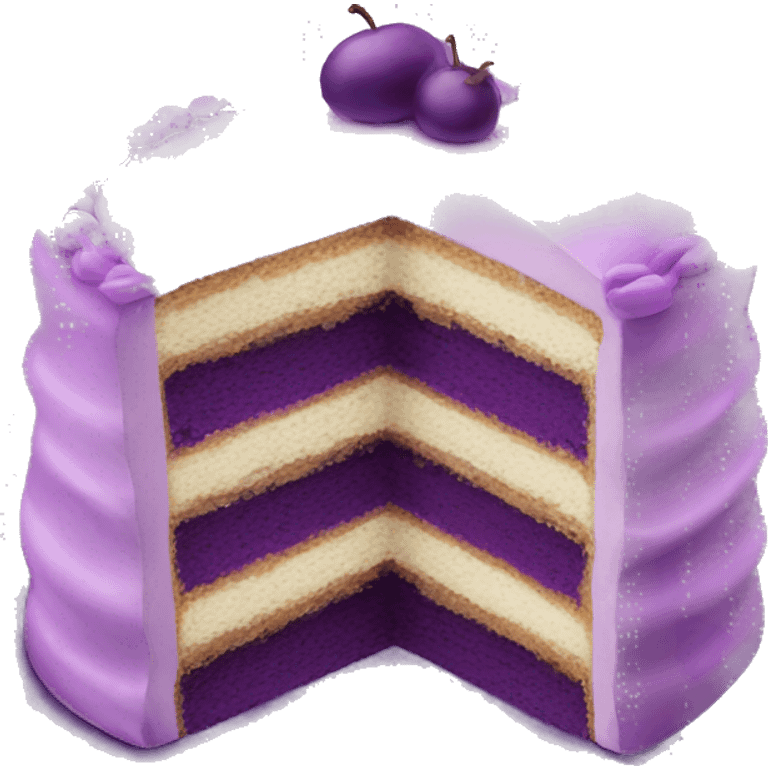 Realistic purple layered cake emoji