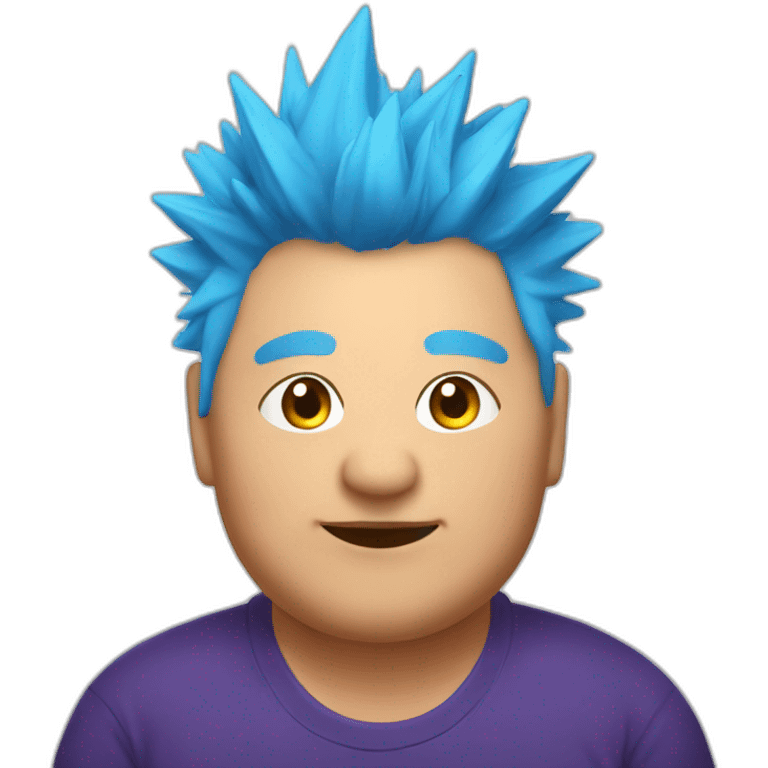 Older fat lesbian Chilean very short spiky bright blue hair emoji