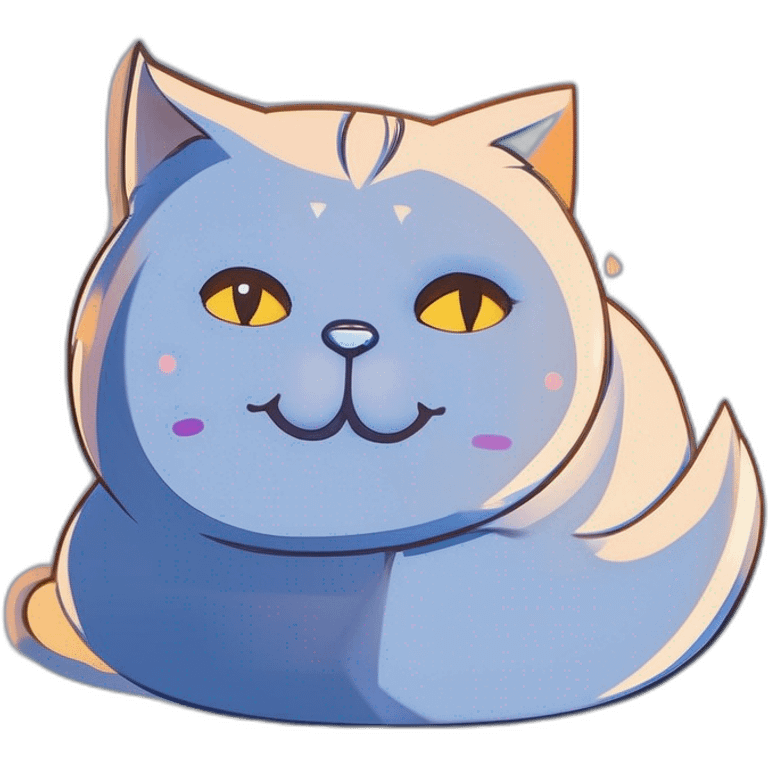 Cat blue emoji