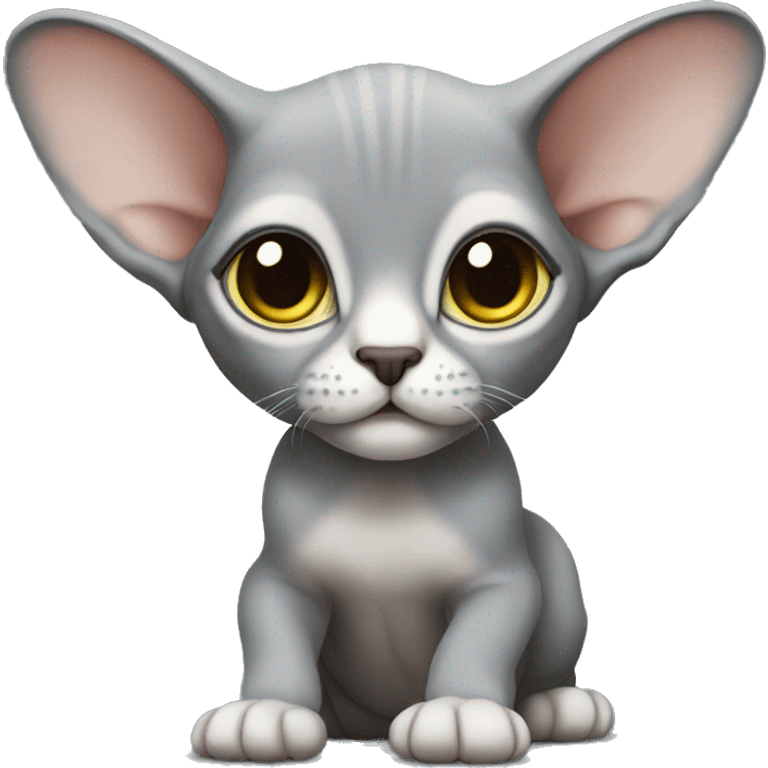 Grey sphinx kitten emoji