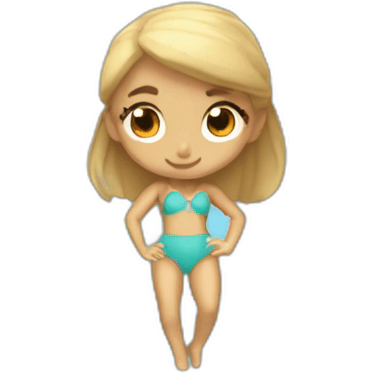 Ariana Grande, blonde maillot de bain, emoji