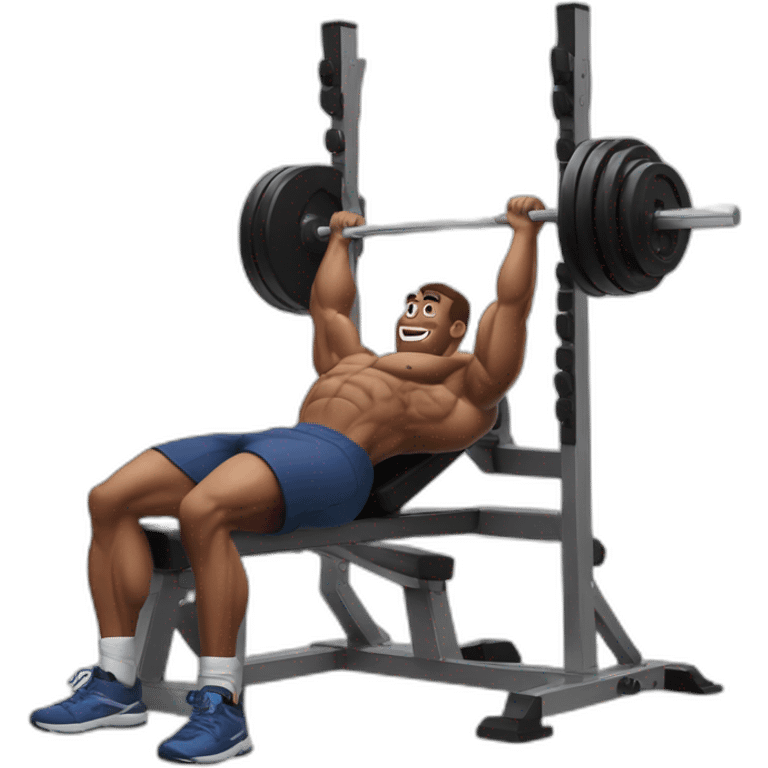 jacked man bench pressing emoji