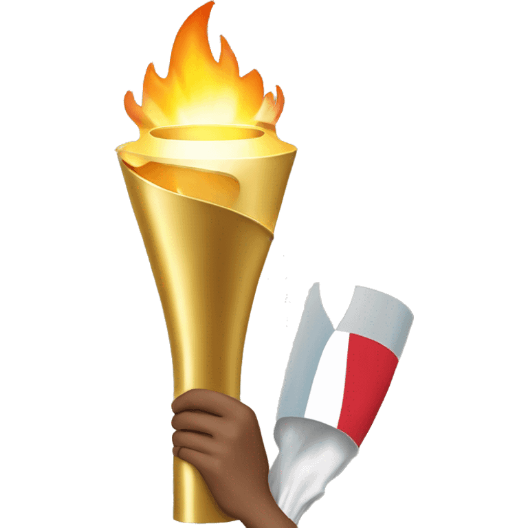 olympic torch with holded by an athelt emoji