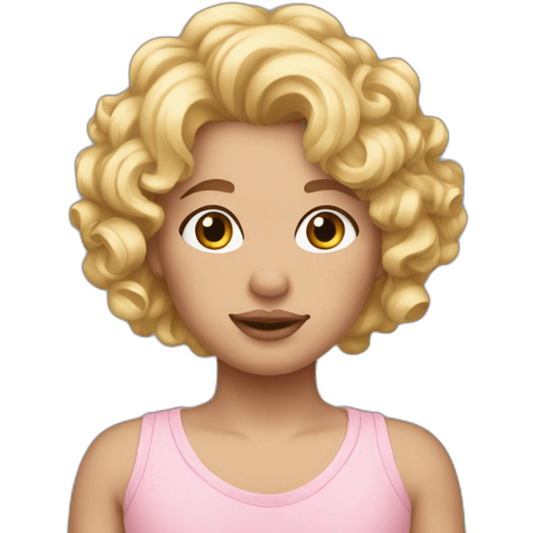 pig blond curly hair emoji