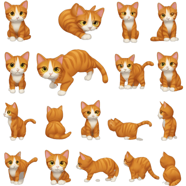 Dark Orange tabby full body emoji