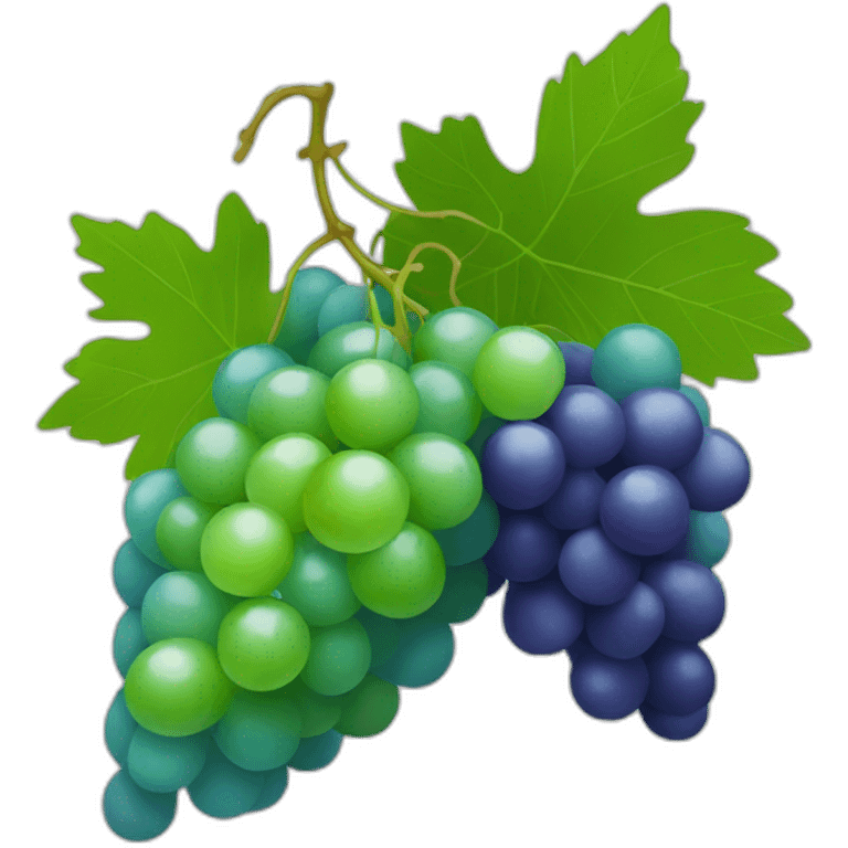 green and blue color grapes emoji