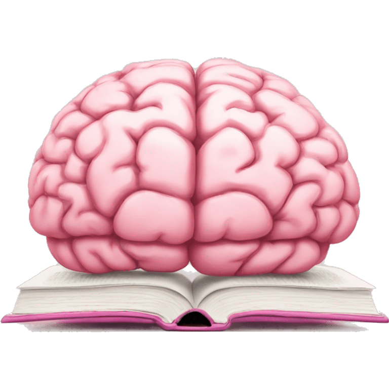 A light pink brain a book emoji