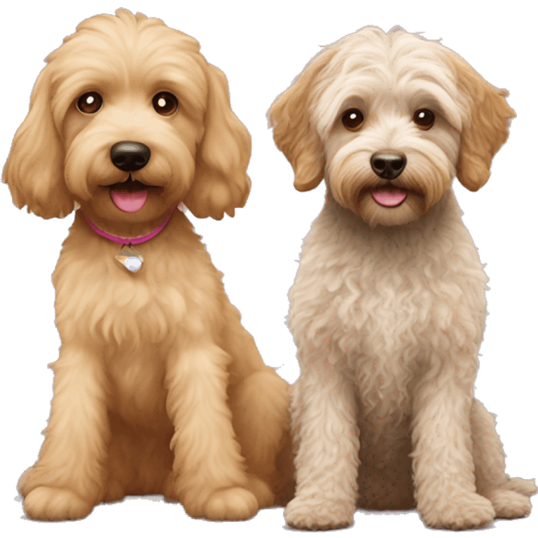 Labradoodle next to a shipoo emoji