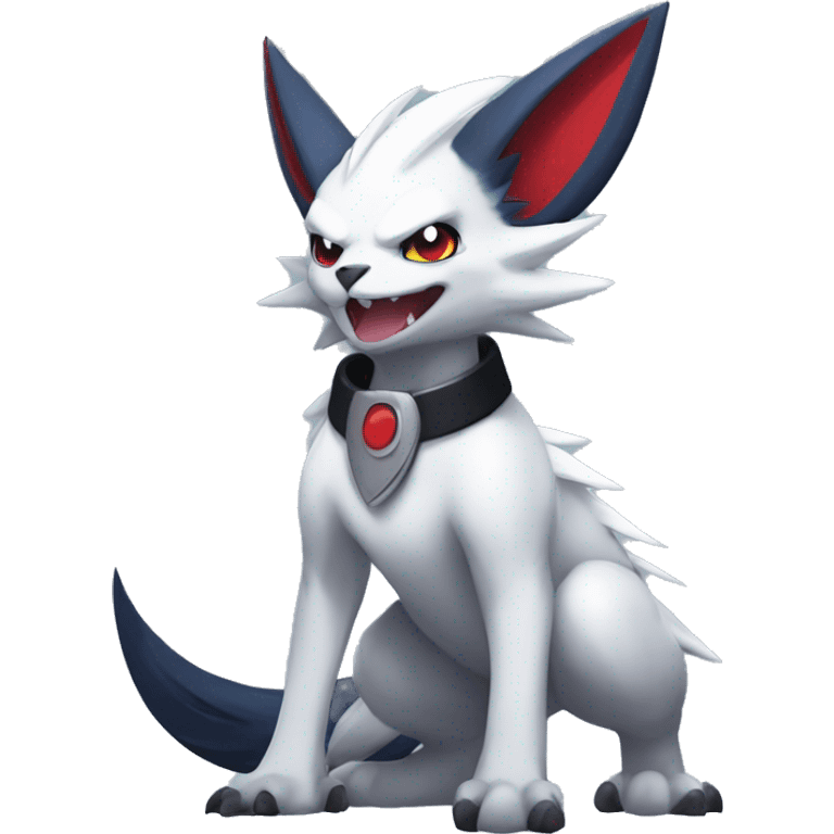 Cool Edgy Nargacuga-Absol-Zangoose-Sneasel-Quilava with a collar on, full body emoji