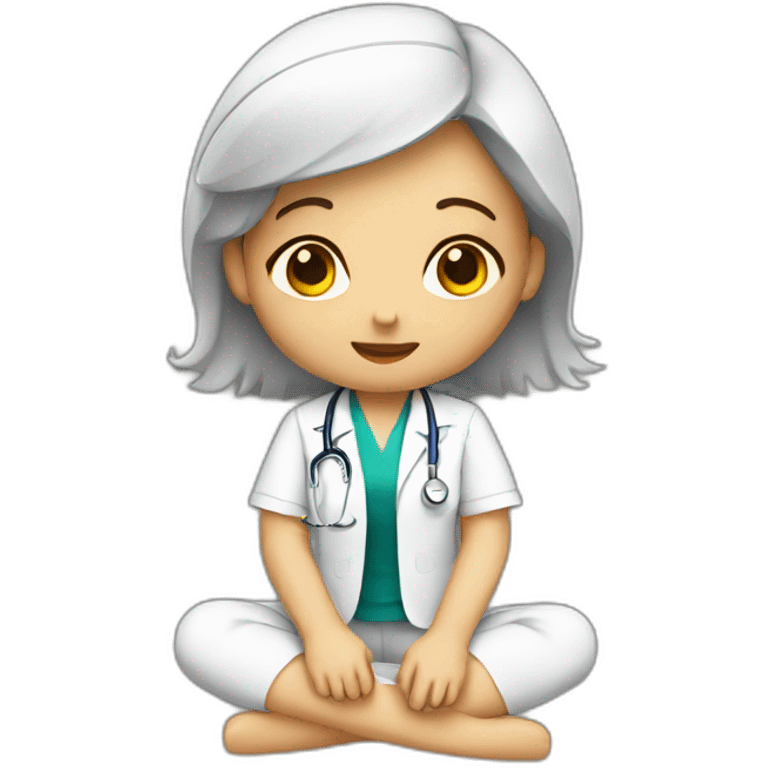 Medical girl student sitting  emoji