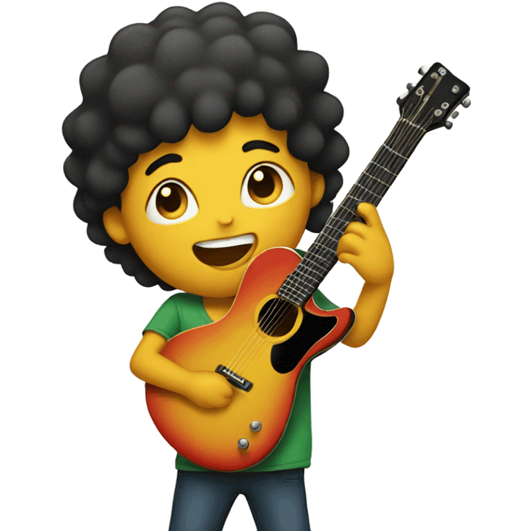 Kid playing guitar emoji