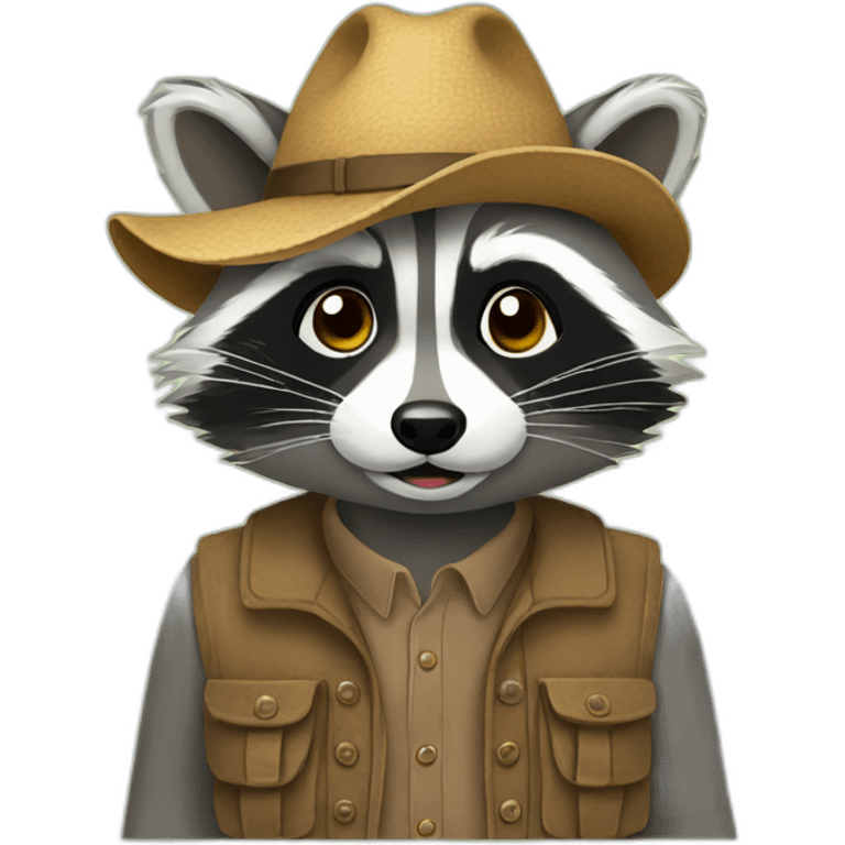 Raccoon dressed in the countryside emoji