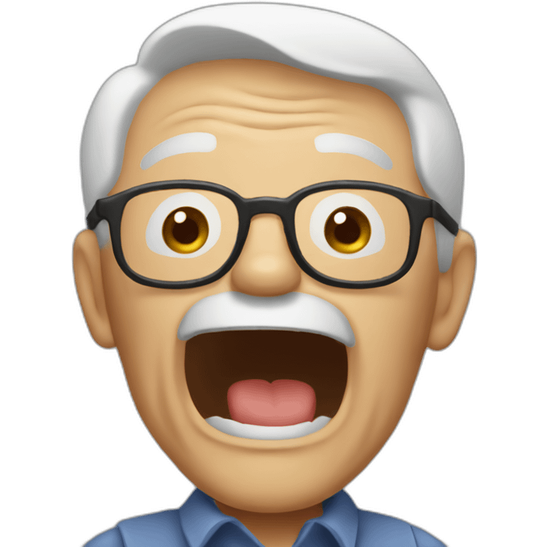 old man yelling with arm up emoji