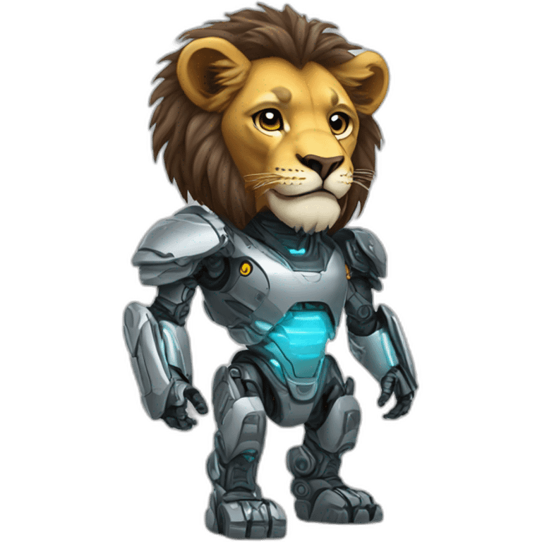 Lion cyborg of future emoji