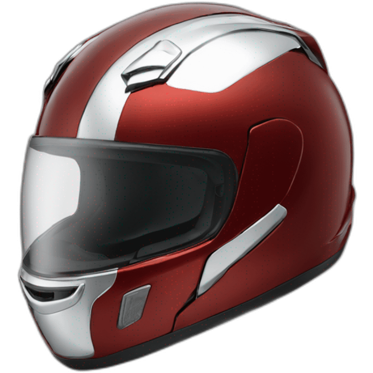 deep chrome red motorcyle helmet emoji