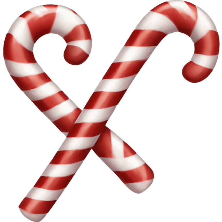 Candy cane with a sad face  emoji