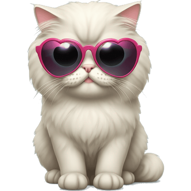 Persian cat with heart sunglasses on emoji