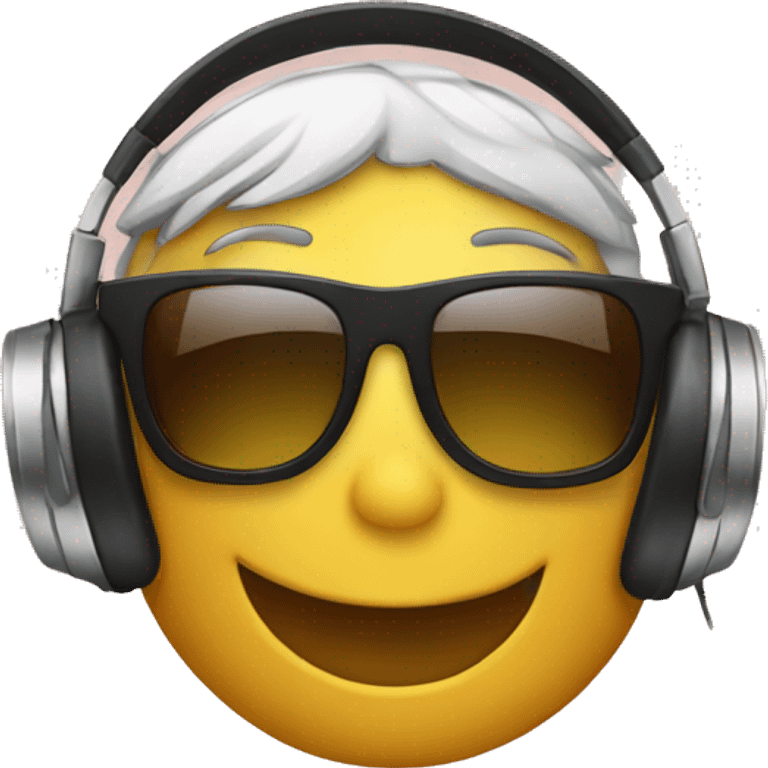 sunglasses smiley wearing headphones emoji