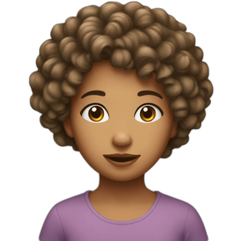 Fille au cheveux bouclés emoji