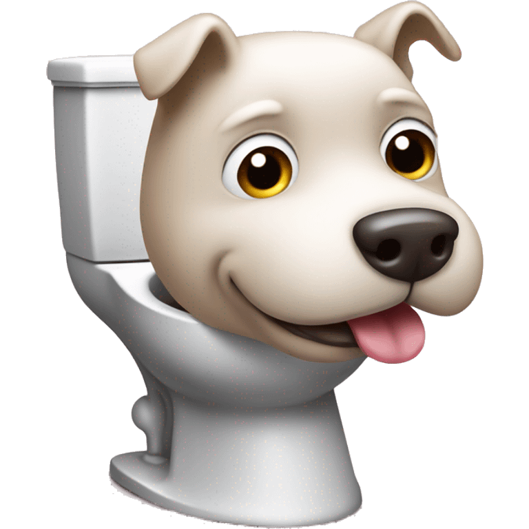 a cute dog pooping on a toilet emoji