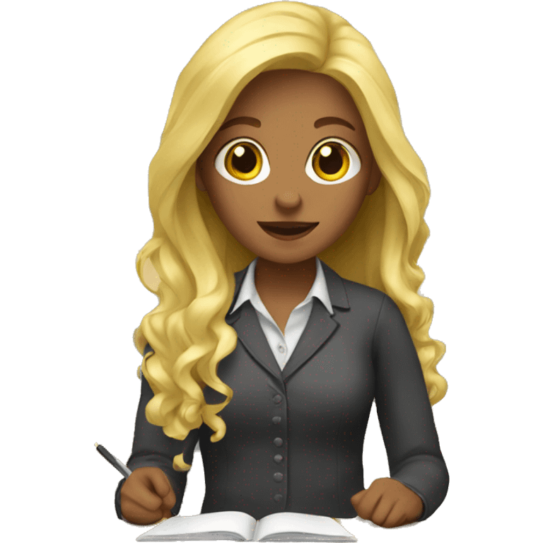 blonde girl teaching  emoji