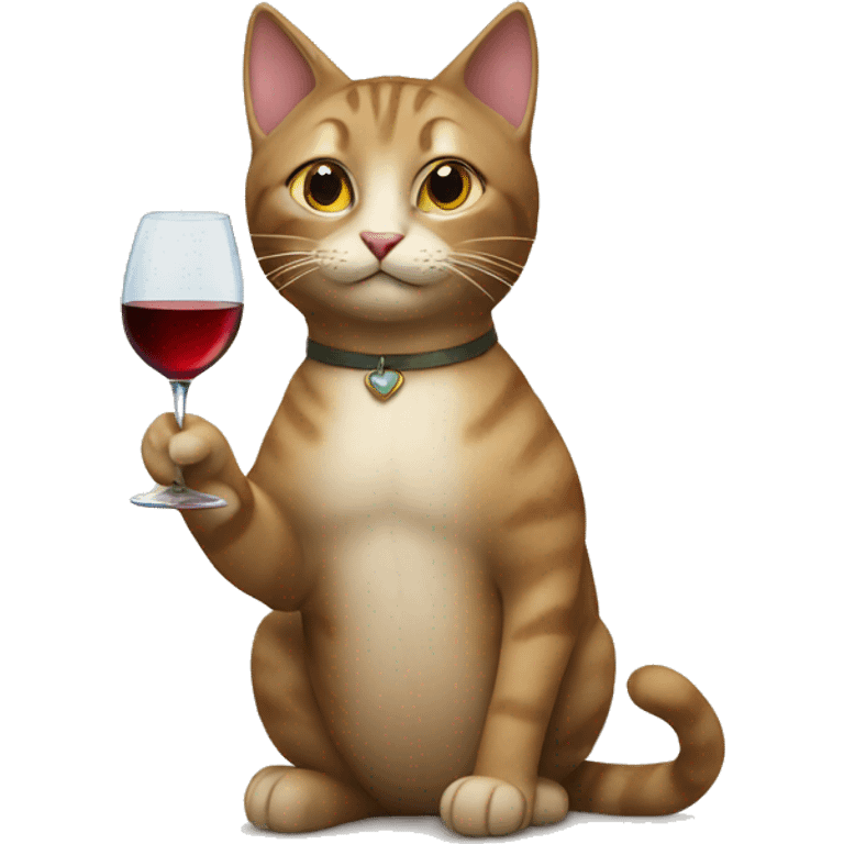 Cat holding wine glass  emoji