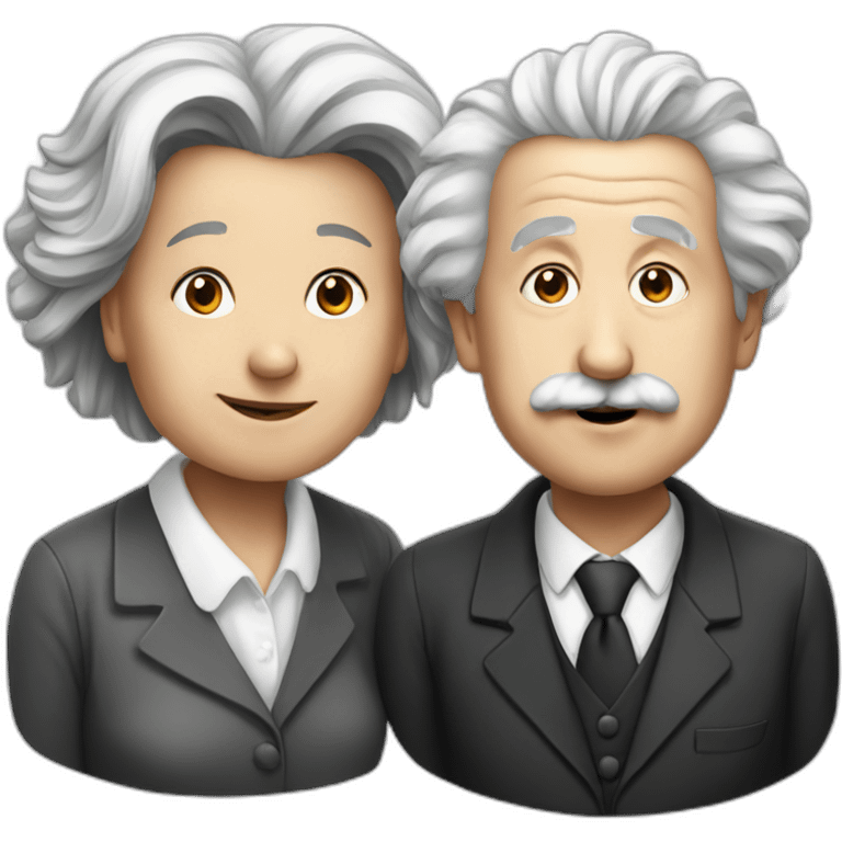 Mixture between merkel and einstein emoji