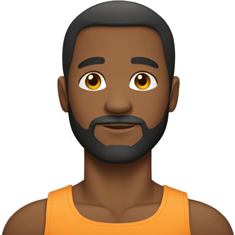 African American Guy with muscles, a beard, short hair emoji