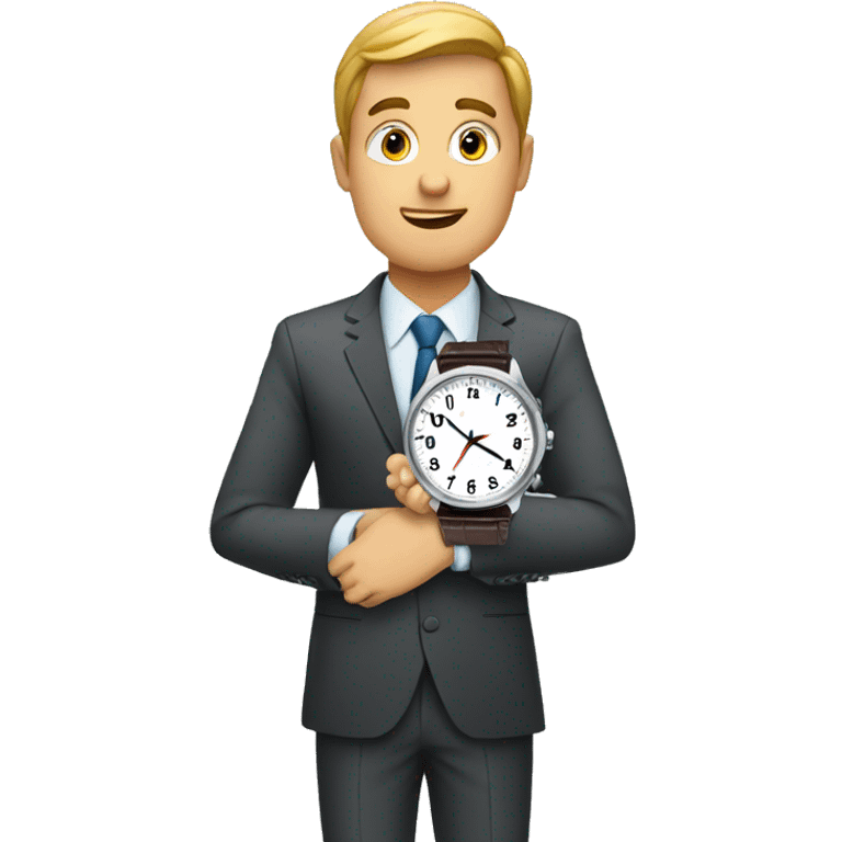 Businessman checking the time on his watch emoji