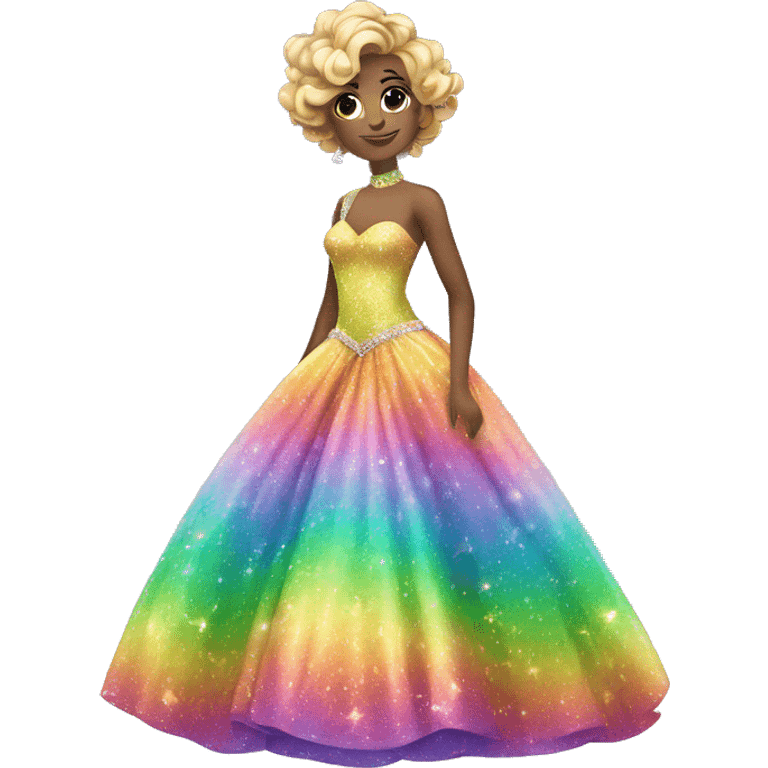 rainbow sparkle ball gown emoji