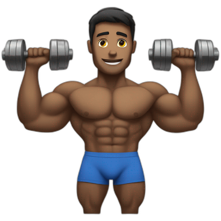 bodybuilder with weights emoji