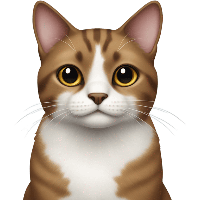 Deep brown and white Cat with black spot near the nose emoji