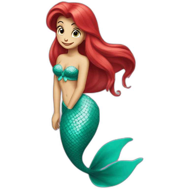 Ariel the little mermaid with her tail emoji