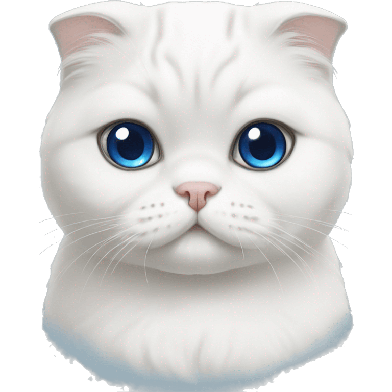 white scottish fold with blue eyes  emoji