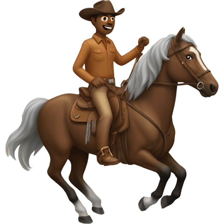 un homme qui fait du cheval au texas emoji