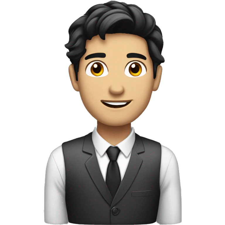 Make a emoji of a young handsome businessman with black hair he american  emoji