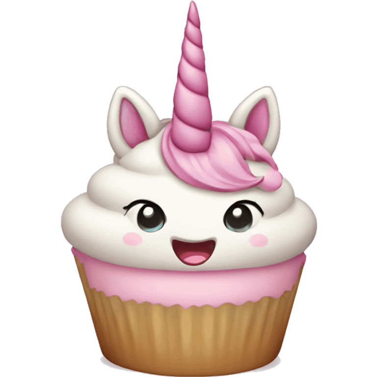 Light pink Unicorn cupcake  emoji