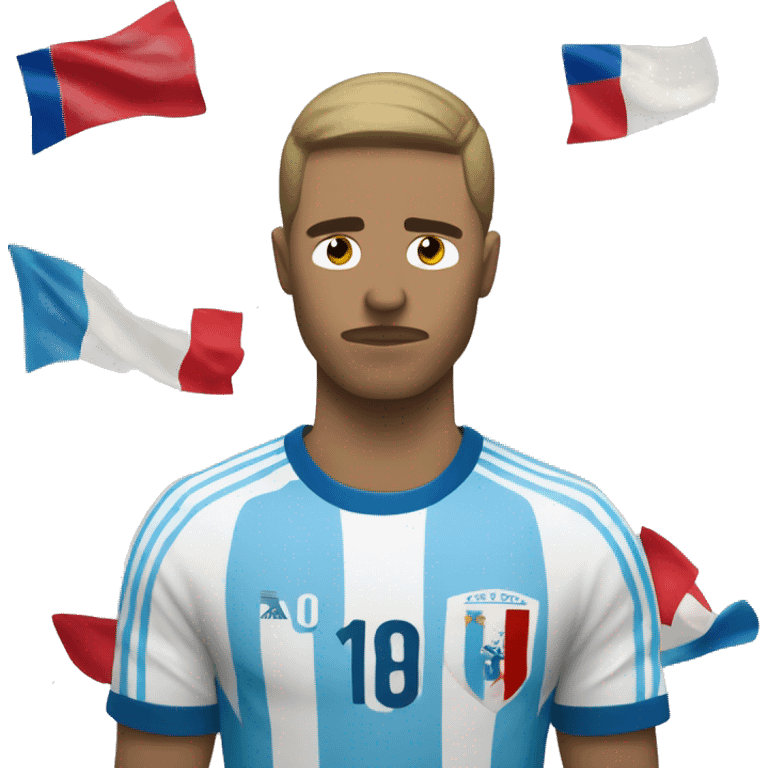 un francés llorando por la derrota en fútbol emoji