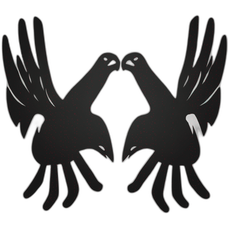 Two hands overlaping making an albanian eagle sign emoji