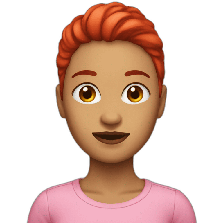 Mujer pelo rojo super corto emoji