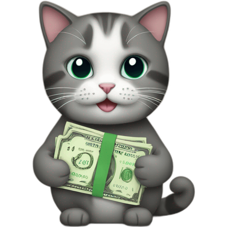 Cat holding money emoji