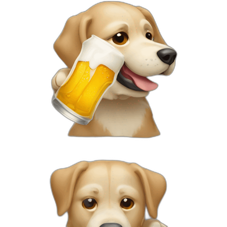 Un chien qui noie une bière  emoji