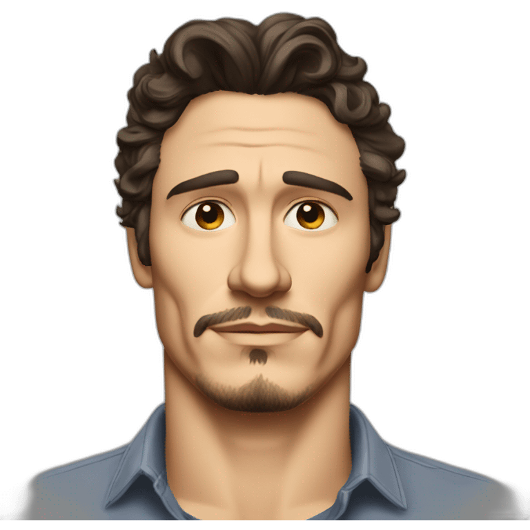 james franco serious cartoon wearing shirt emoji