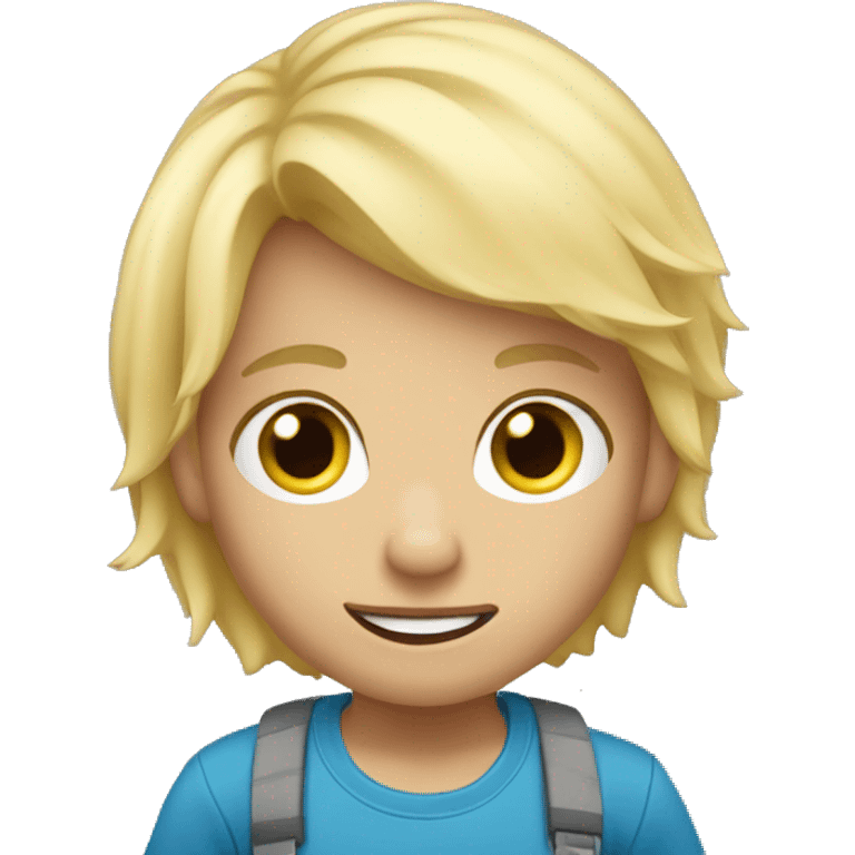 blonde hair kid crawling emoji